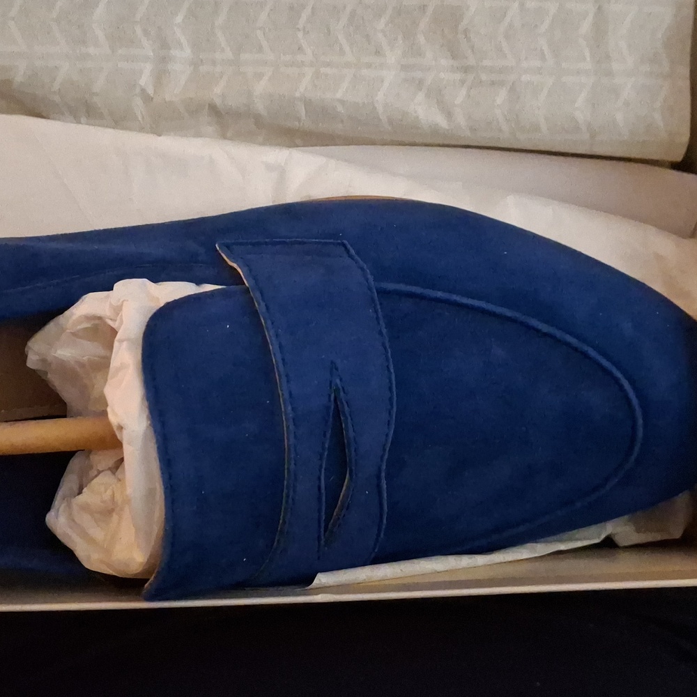 Marc Fisher LTD Chang Suede Penny Loafers blue 9.5M